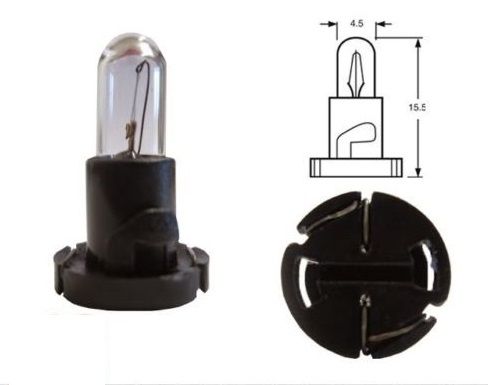 Указательная лампа накаливания RING 509TYBK 14v 1.4w T5 (Black Base) Panel Bulb