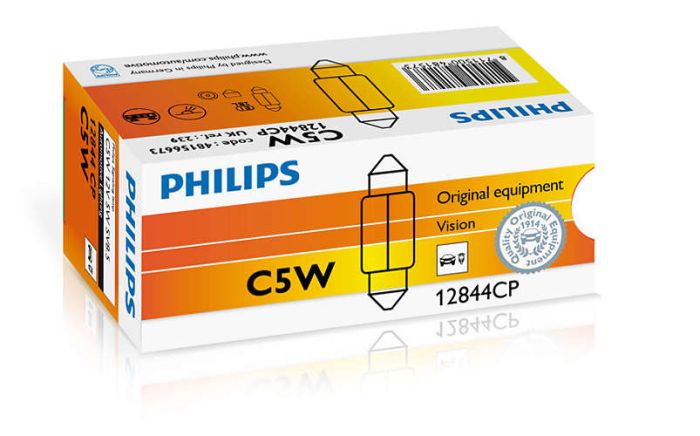 Указательная лампа накаливания PHILIPS 12844CP C5WX35mm 12V 5W SV8,5