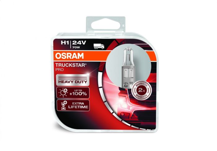 Комплект галогеновых ламп Osram 64155TSP H1 70W 24V P14.5S 10X2 HardDuopet