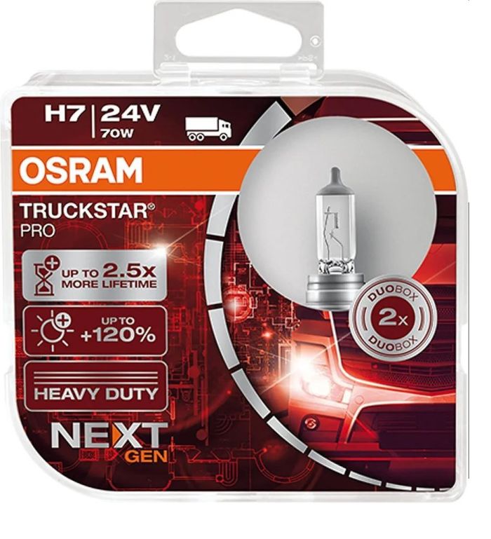 Комплект галогеновых ламп Osram 64215TSP H7 70W 24V PX26D 10X2 HardDuopet
