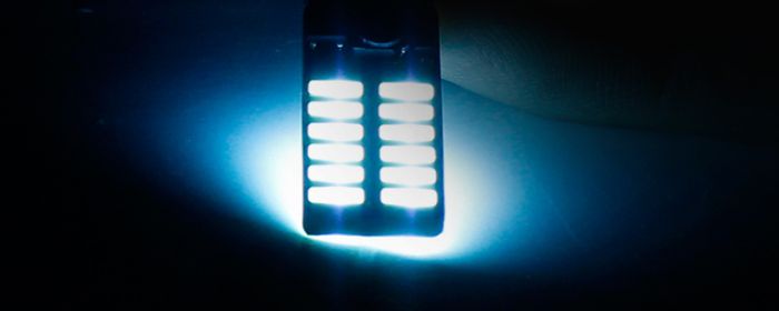 Светодиодная лампа AllLight T10 24 диода 4014 W2,1x9,5d 12V ICE BLUE + обманка и драйвер