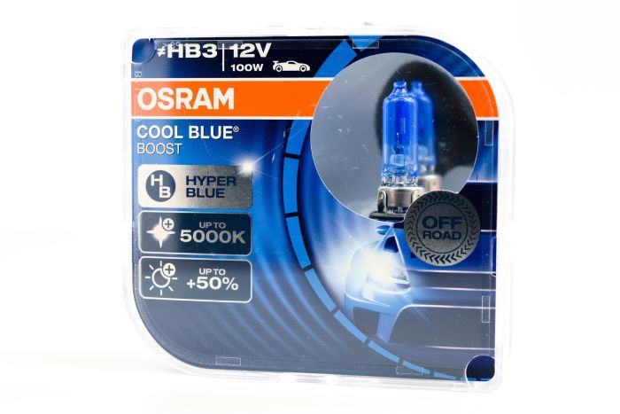 Комплект галогеновых ламп Osram 69005CBB+ Cool Blue Boost +60% HB3 100W 12V P20d 10X2 HardDuopet