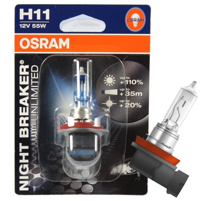 Галогеновая лампа OSRAM H11 64211NBU-01B Night Breaker Unlimited 55W 12V PGJ19-2 10X1 Blister