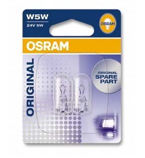 Указательные лампа накаливания OSRAM 2845-02B W5W 24V W2.1X9.5D 10X2 Blister