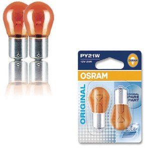 Указательные лампа накаливания OSRAM 7507-02B P21W 12V BAU15s Amber 10X2 Blister