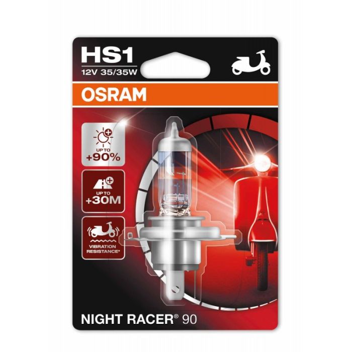 Мотолампа галогеновая OSRAM H4 64185 Night Racer +90% 35/35W 12V PX43T 10X1 Blister