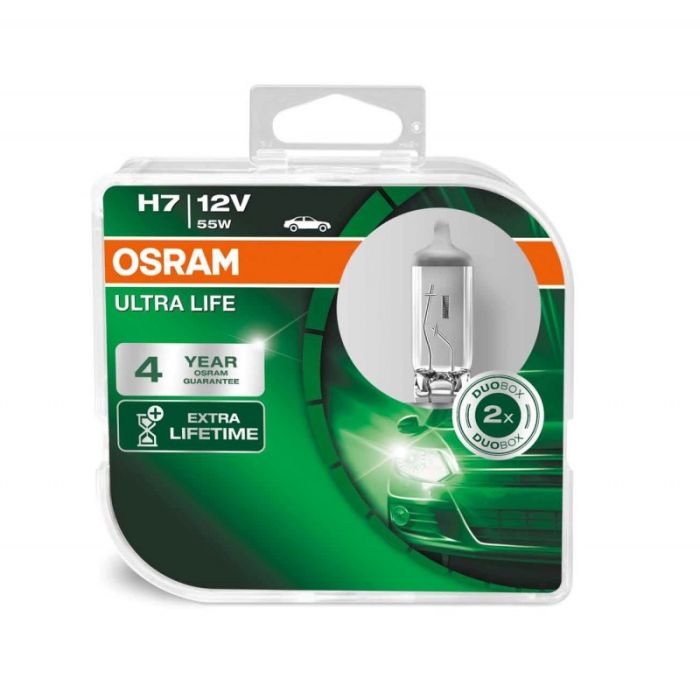 Комплект галогеновых ламп Osram 64210ULT UltraLife H7 55W 12V PX26d 10X2 HardDuopet