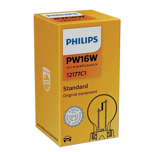 Галогеновая лампа PHILIPS 12177C1 PW16W 16W 12V WP3.3x14.5/4