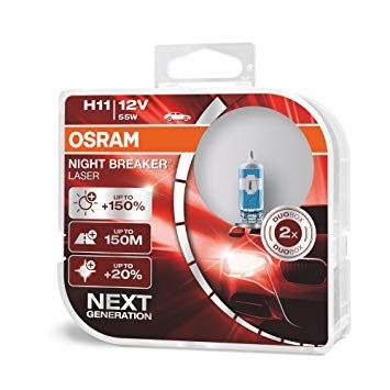 Комплект галогеновых ламп Osram 64211NL H11 Night Breaker LASER NG +150% 55W 12V PGJ19-2 HardDuopet