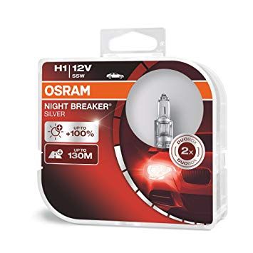 Комплект галогеновых ламп Osram 64150NBS Night Breaker Silver +100 H1 55W 12V P14.5S 10X2 HardDuopet