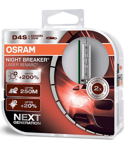 Комплект ксеноновых ламп OSRAM 66440XNL-DUO Night Breaker Laser +200% D4S 85V 35W P32d-5 XENARC