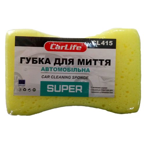 Губка CARLIFE Super с большими порами 195x130x70mm,желтая CL-415