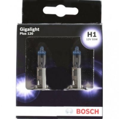Комплект галогеновых ламп BOSCH Gigalight Plus 120% H1 55W 12V P14,5s (1987301105) 2 шт/бокс