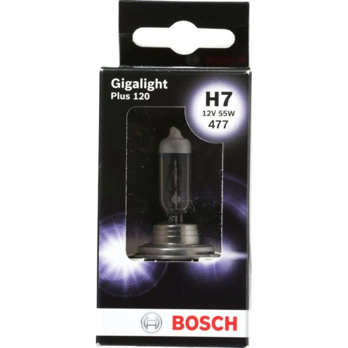 Галогеновая лампа BOSCH Gigalight Plus 120% H7 55W 12V PX26d (1987301170) 1шт./бокс