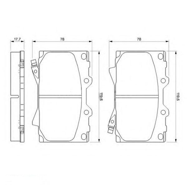 Тормозные колодки Bosch дисковые передние TOYOTA Land Cruiser 4.2 D, 4.5i 24V 00 0986424640