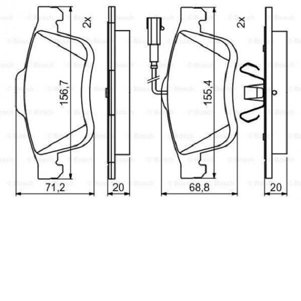 Тормозные колодки Bosch дисковые передние FORD Escort VII 1.3i,1.4i,1.6i,1.8i -01 0986460949