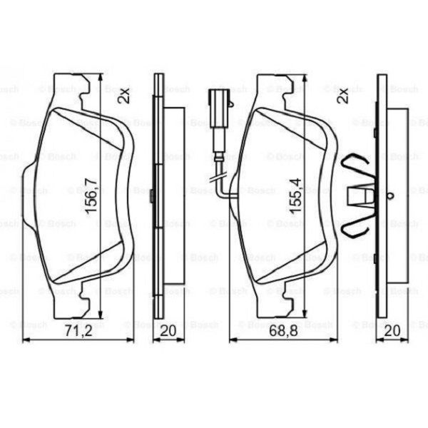 Тормозные колодки Bosch дисковые передние FORD Escort VII 1.3i,1.4i,1.6i,1.8i -01 0986460949