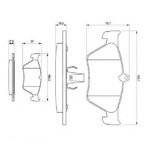 Тормозные колодки Bosch дисковые передние OPEL Calibra/SAAB 900/VAUXHALL Omefa -98 0986461129