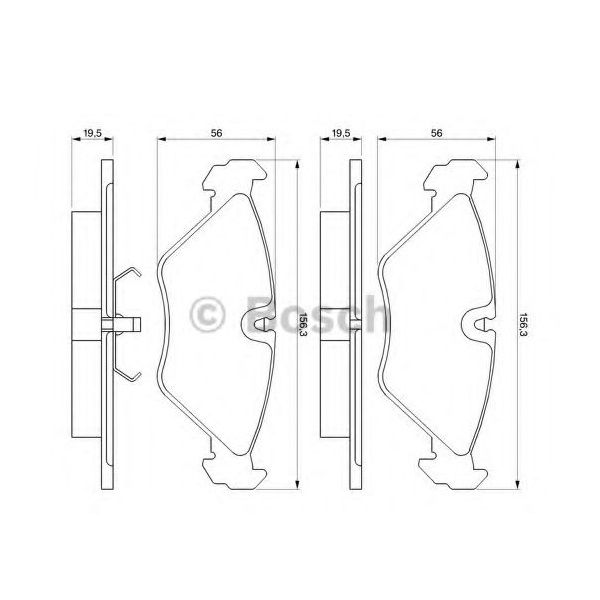 Тормозные колодки Bosch дисковые передние SAAB 9000/MITSUBISHI Pajero -98 0986461766