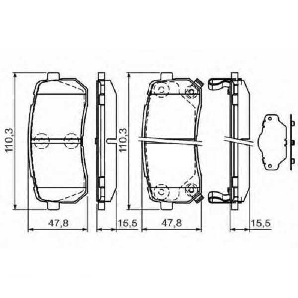 Тормозные колодки Bosch дисковые задние TOYOTA Prius/Corolla/Yaris "R "07>> 0986494328