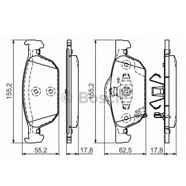 Тормозные колодки Bosch дисковые передние HONDA Accord 2,0-2,2 08 0986494383