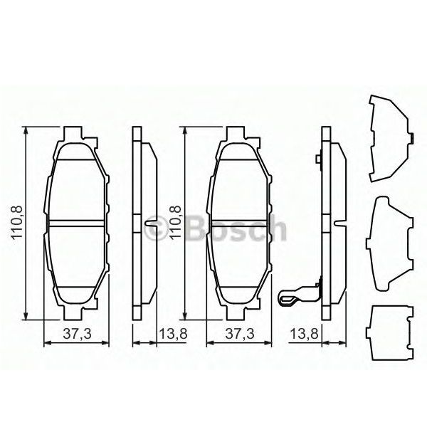 Тормозные колодки Bosch дисковые задние SUBARU Forester/Legacy/Impreza/Outback "R "0 0986494444