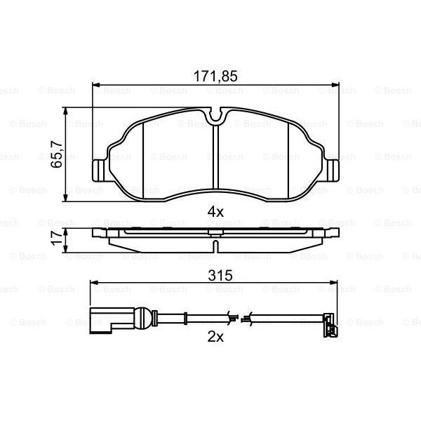 Тормозные колодки Bosch дисковые передние FORD Transit/Tourneo ''F ''13 0986494845