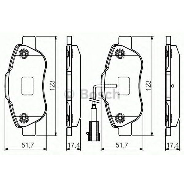 Тормозные колодки Bosch дисковые передние FIAT/CITROEN/PEUGEOT 500/Nemo/Bipper ''F "07 0986495097
