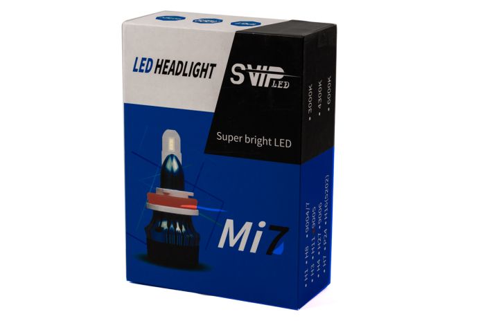 Комплект LED ламп HeadLight Mi7 H1 (P14,5s) 55W 12V 4000Lm с активным охлаждением