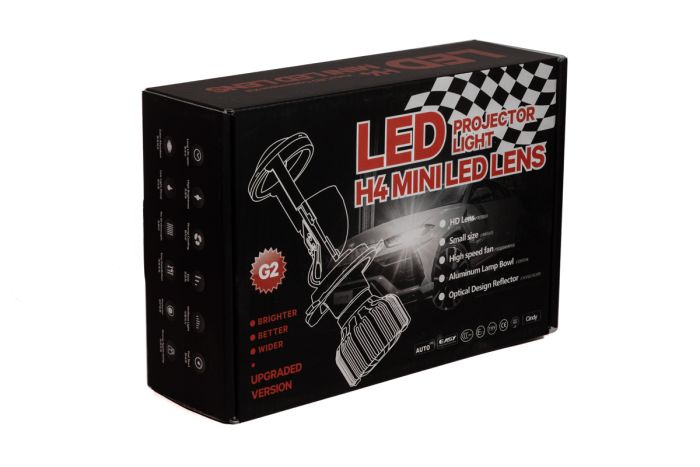 Комплект светодиодных линз HeadLight BI-LED H4 20/20W mini