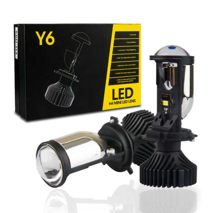 Комплект светодиодных линз HeadLight Y6D BI-LED H4 25/35W mini