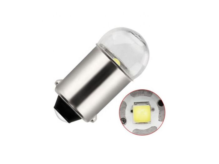 Светодиодная лампа AllLight T 8.5  1 диод 3030 прозрачная КОЛБА BA9s 12V WHITE