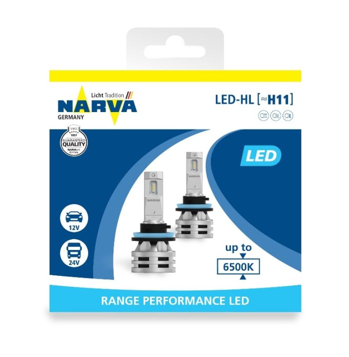 Комплект светодиодных ламп Narva 18048 H11 12/24v 6500K X2 24W PGJ19-2 RPL