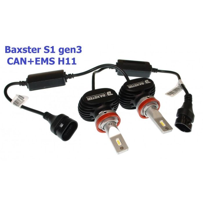Комплект LED ламп BAXSTER S1 gen3 H11 5000K 4000lm CAN+EMS