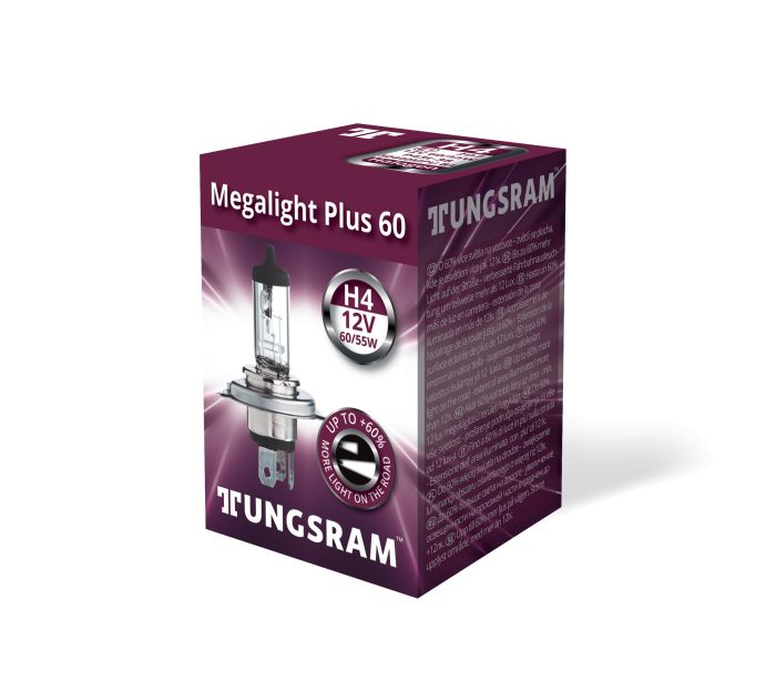 Галогеновая лампа Tungsram 12V H4 60/55W 12V (1 шт./картонбокс) Megalight Plus 60