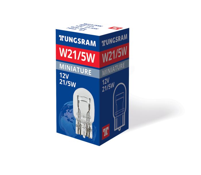 Указательная лампа накаливания Tungsram W21/5W 12V W3X16q (1 шт./коробка) Standart
