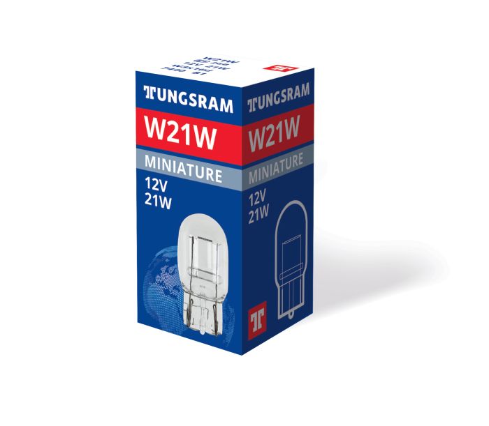 Указательная лампа накаливания Tungsram W21W 12V W3X16q (1 шт./коробка) Standart