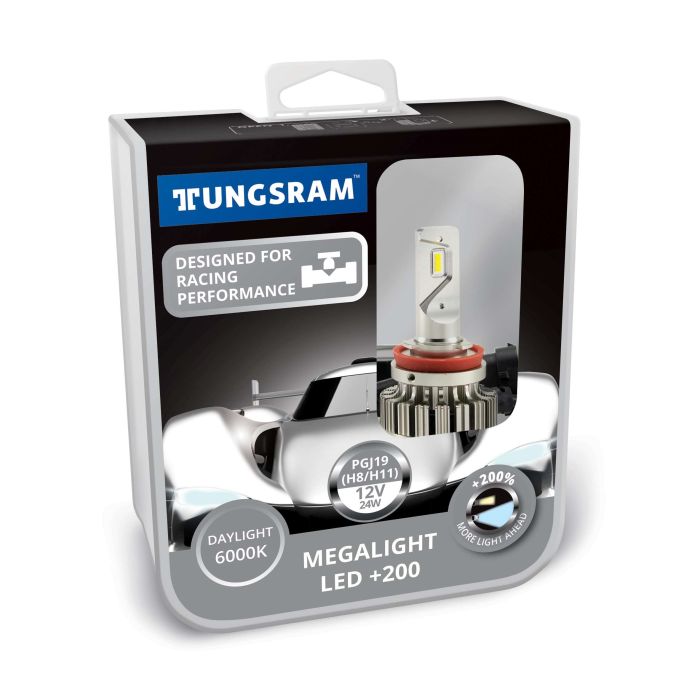 Комплект светодиодных ламп Tungsram Megalight LED +200 12V H11 24W 6000K (2 шт./коробка)