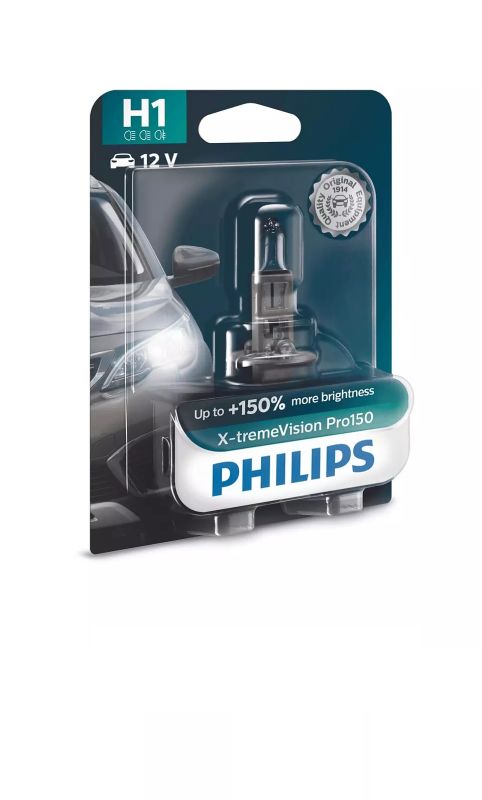 Галогеновая лампа PHILIPS 12258XVPB1 H1 55W 12V P14,5s X-treme Vision Pro +150% B1
