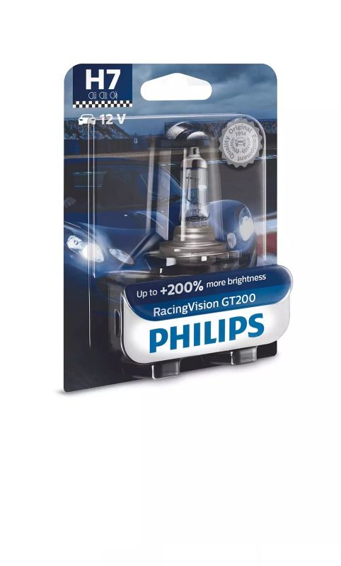 Галогеновая лампа PHILIPS 12972RGTB1 H7 55W 12V RacingVision GT200 +200% B1