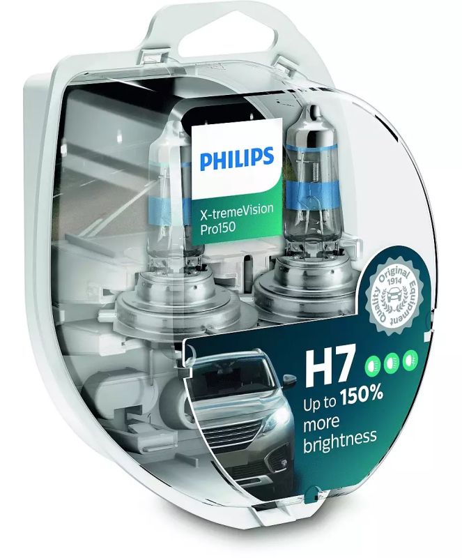 Комплект галогеновых ламп PHILIPS 12972XVPS2 H7 55W 12V X-tremeVision Pro150 +150%