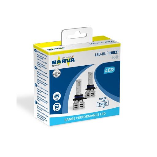 Комплект светодиодных ламп Narva 18044 HIR2 12/24v 6500K X2 24W RPL Range Performance