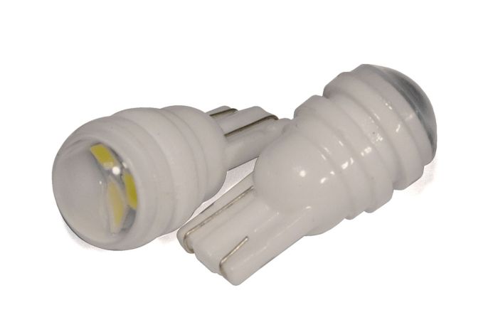 Светодиодная лампа StarLight T10 3 диода SMD-2835 12V 0.5W WHITE прозрачная линза CERAMIC