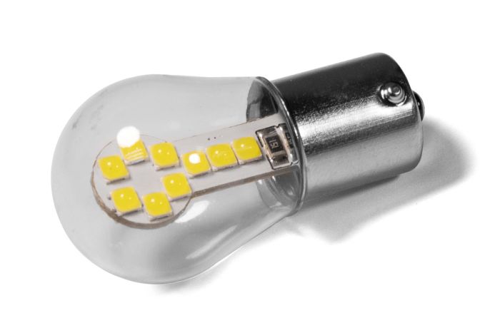 Светодиодная лампа StarLight T25 18 диодов SMD 3030 12V 1.5W WHITE в стеклянной колбе