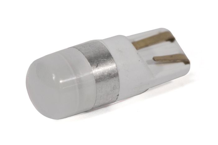 Светодиодная лампа StarLight T10 2 диода 2835 12V 0,5W  WHITE / матовая  линза / пластиковый цоколь / серый обод
