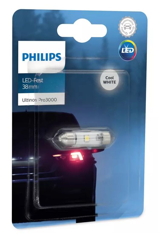 Светодиодная лампа Philips 11854U30CWB1 Festoon 38mm LED Ultinon Pro3000 Blister 0.6W 12V