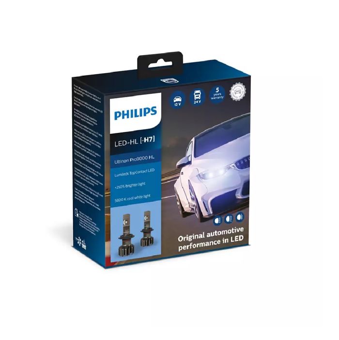 Комплект светодиодных ламп PHILIPS H7 11972U90CWX2 LED Ultinon Pro9000 +250% 12/24V
