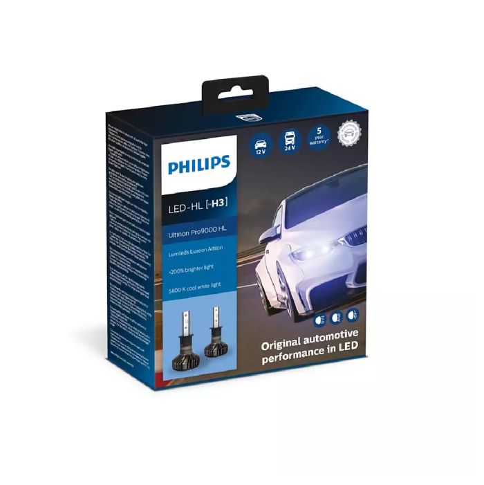 Комплект светодиодных ламп PHILIPS H3 11336U90CWX2 LED Ultinon Pro9000 +250% 12/24V