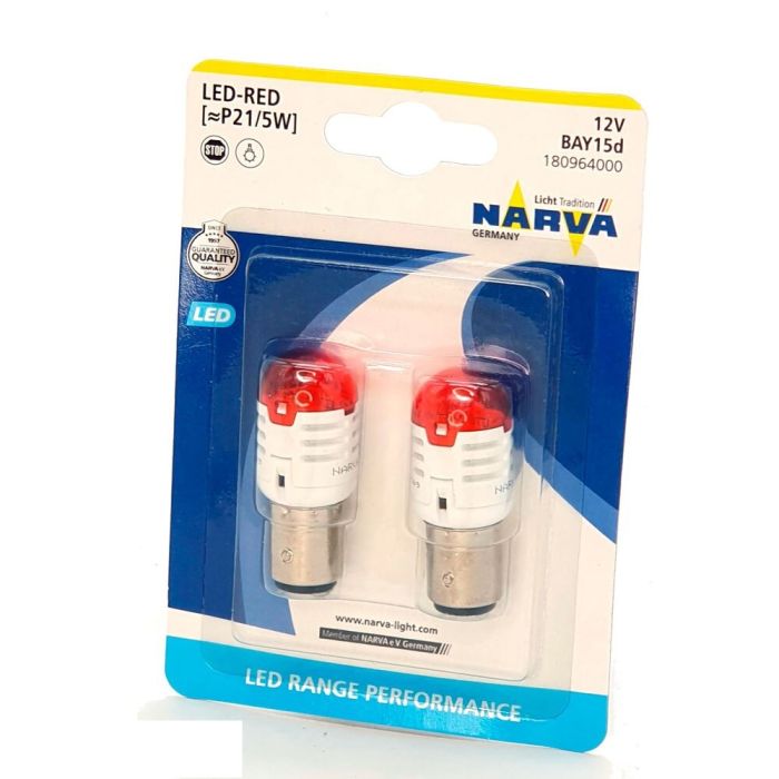 Комплект светодиодных ламп Narva P21/5 LED 12V red BAY15d 2pcs/set (180964000)