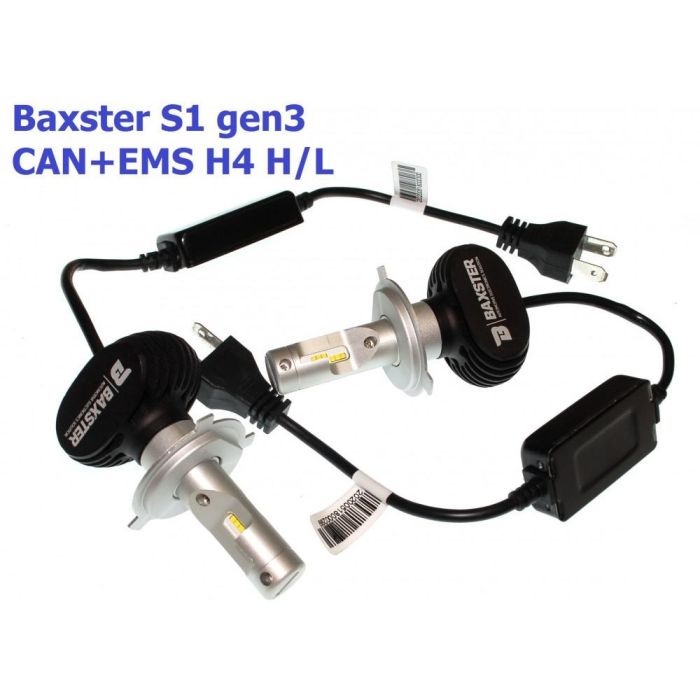 Комплект LED ламп BAXSTER S1 gen3 H4 6000K 4000lm CAN+EMS